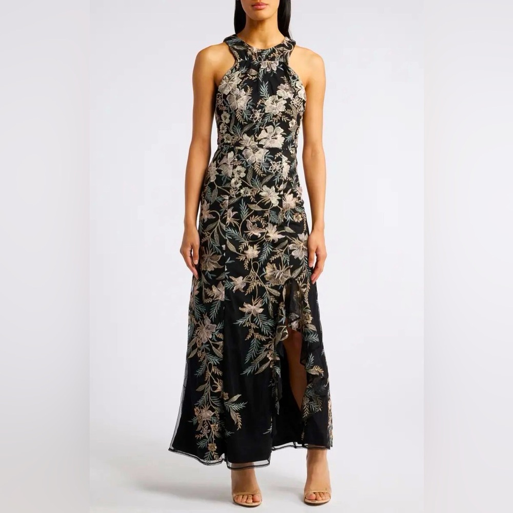 Black maxi lace dress